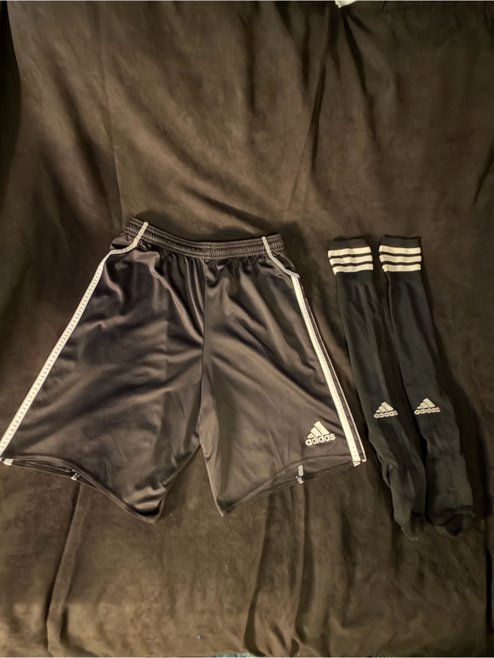 adidas Kids Black Shorts with White Side Stripes